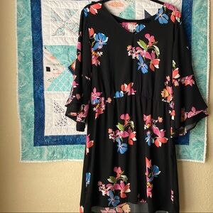 Floral Black Dress